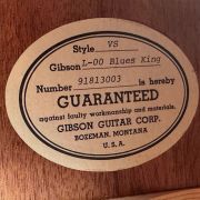 1993 Gibson L-00 Blues King 1 of 10 signed by “B.B. King”